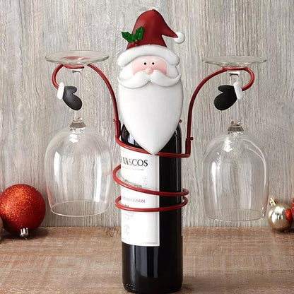 KerstProost Wijnglashouder voor 4 Glazen – Kerstdecoratie