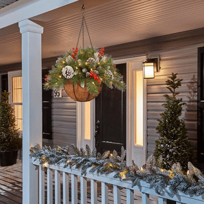 Dennenmand – Hangende Kerstdecoratie met LED-verlichting voor Binnen en Buiten