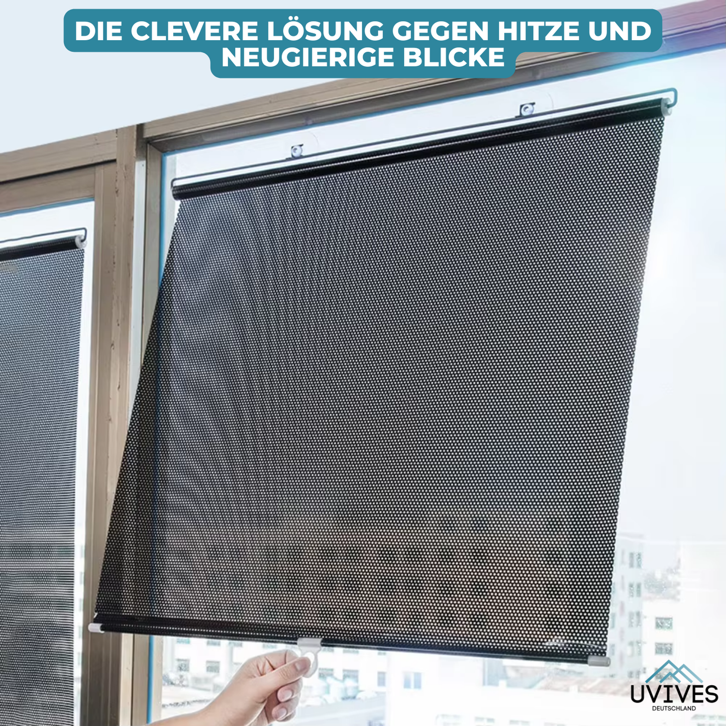 LumiShade Zonwerend Rolgordijn – UV-Bescherming met Zuignappen 45x125 cm
