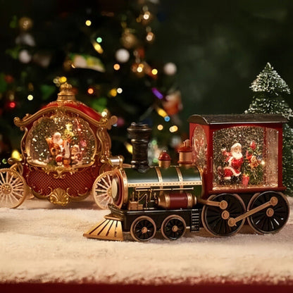 Daan Kersttrein Decoratie – Dansende Sneeuw met Kerstman en Licht
