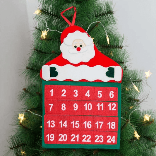 Aftelling Kerst Adventskalender van Stof - Kerstman 24 Dagen