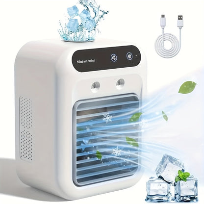 CoolBreeze Mini Luchtkoeler USB Vernevelaar Compact Bureau Ventilator