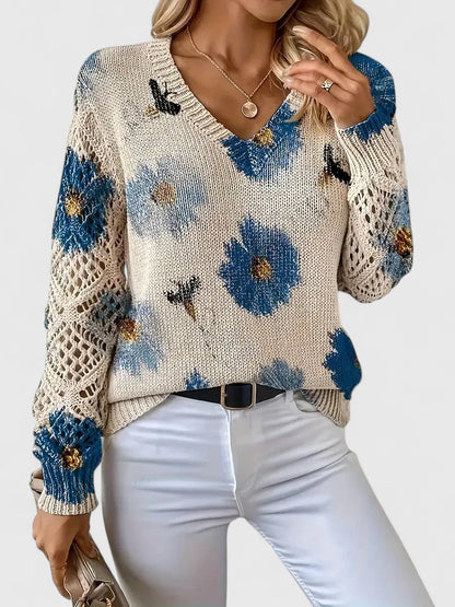 LavendelBloesem Elegante Dames Cardigan Bloemen V-hals Vest Comfort