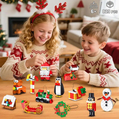 Kerstbouwpret – Adventskalender met 24 bouwsets voor kerstornamenten