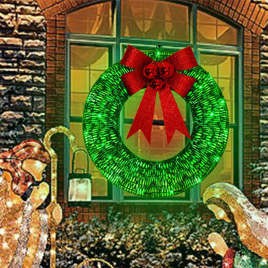 GoudenGloed Verlichte Kerstkrans 50 cm met 140 LED-lampjes