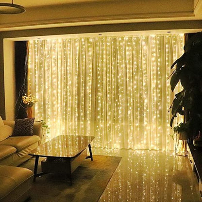 Elegante LED Lichtgordijn – afstandsbediening met timer en 8 lichtstanden