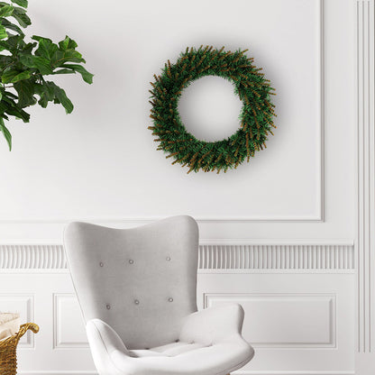 Kerstkrans met LED – Groene Deur- en Wanddecoratie voor Kerst