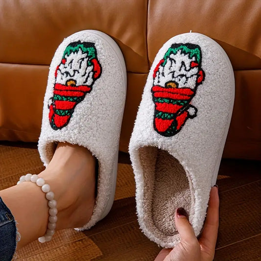Yvette Kerstpantoffels – Warme Dames Huisslippers met Antislipzool