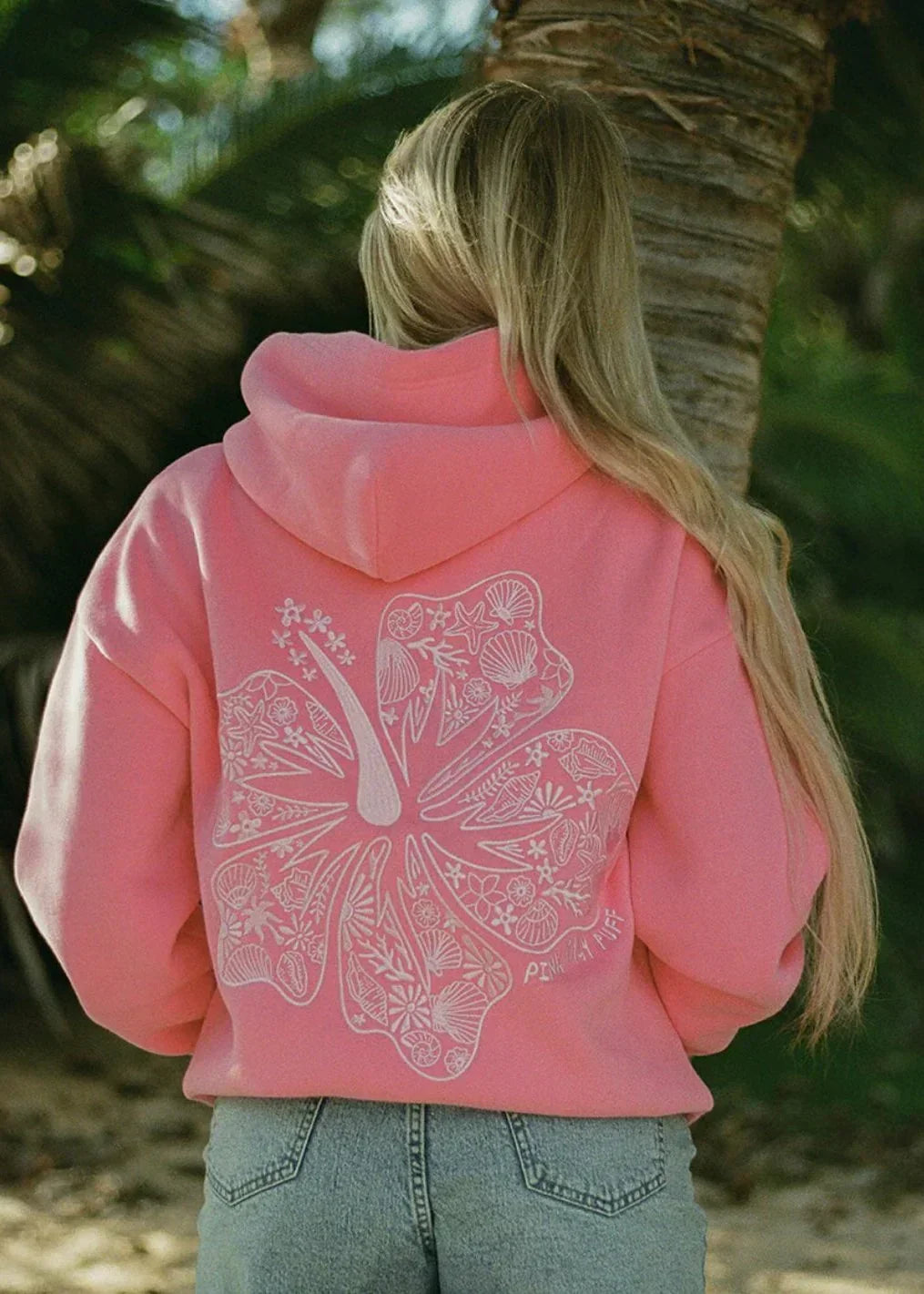 Fleur Dames Hoodie – Oversized Hoodie met Bloemenprint op de Rug
