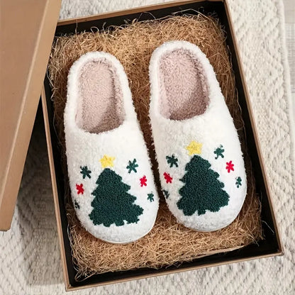 Yvette Kerstpantoffels – Warme Dames Huisslippers met Antislipzool