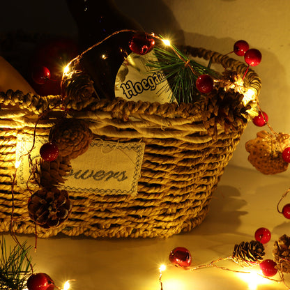 Dennerust LED Kerstlichtslinger met Dennenappels voor Binnen en Buiten