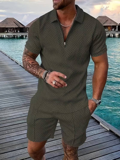 ZomerLuxe Polo Short Set Heren – Luchtige 2-delige Zomeroutfit