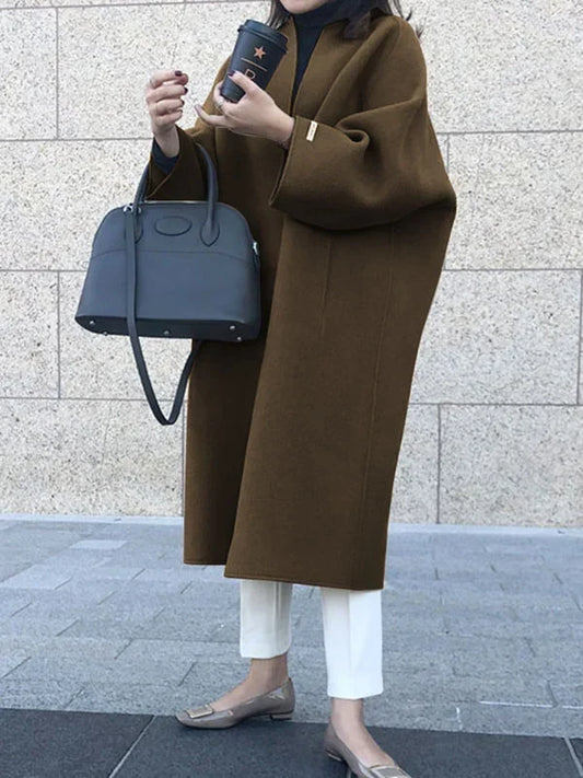 Dames Trenchcoat Lange Pasvorm Warm voor Dagelijks Leven