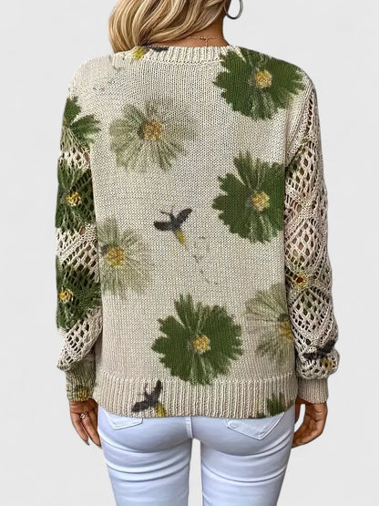 LavendelBloesem Elegante Dames Cardigan Bloemen V-hals Vest Comfort