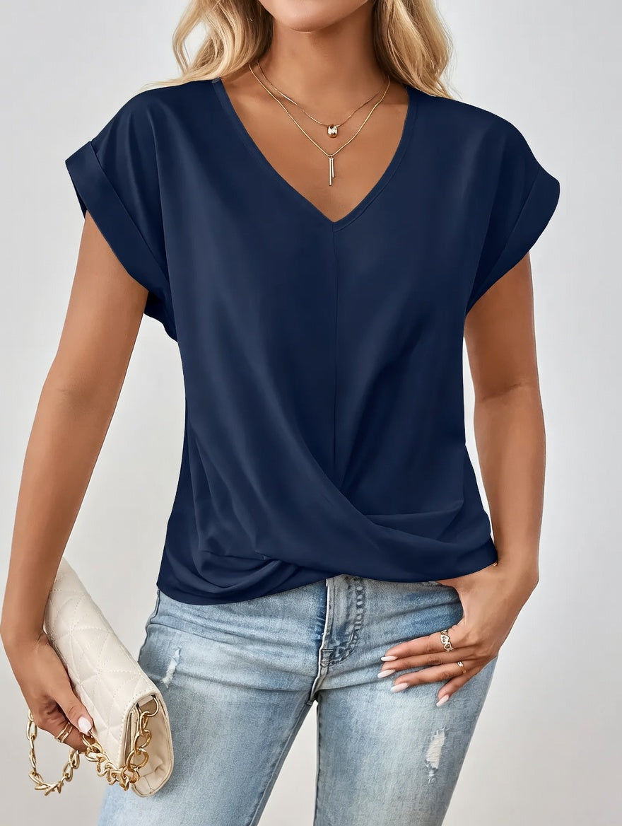 Zomerluxe V-Hals Blouse Dames Luchtig Elegant Comfort