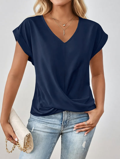 Zomerluxe V-Hals Blouse Dames Luchtig Elegant Comfort