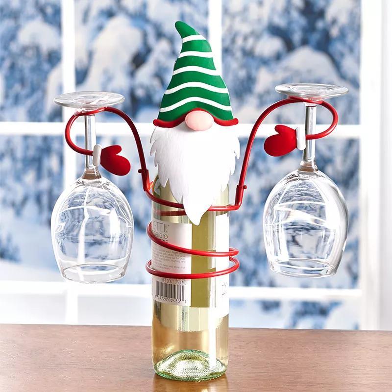 KerstProost Wijnglashouder voor 4 Glazen – Kerstdecoratie