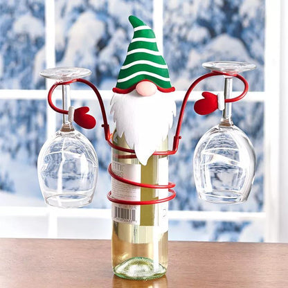 KerstProost Wijnglashouder voor 4 Glazen – Kerstdecoratie
