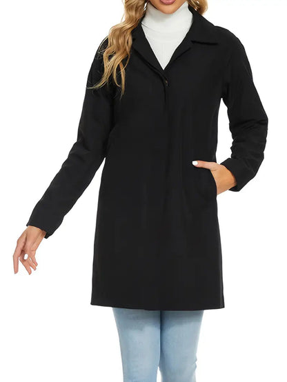 Lange Trenchcoat met Ceintuur en Knopen voor de Herfst
