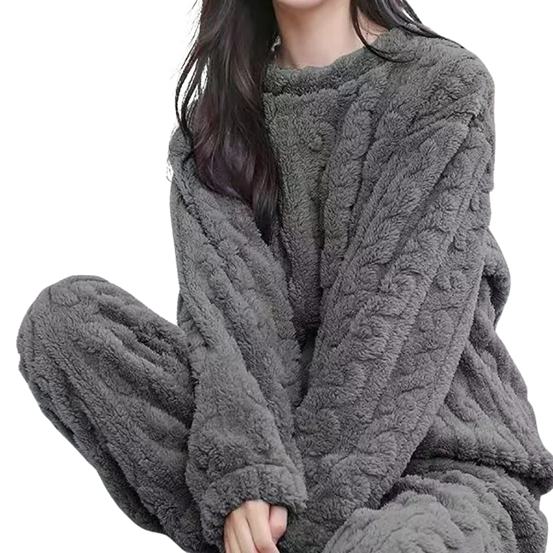 Pyjamasset in warme fleece voor vrouwen