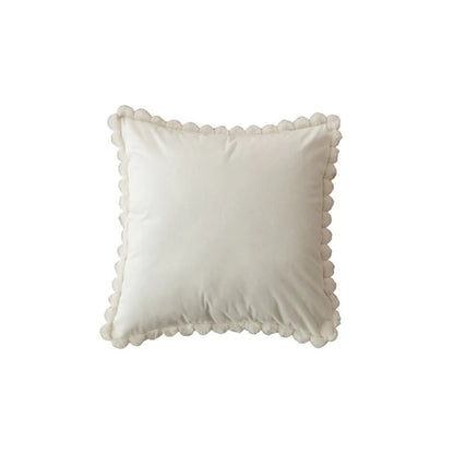 Fluwelen Kussenhoes met Pompons – Decoratieve Hoes voor Bank