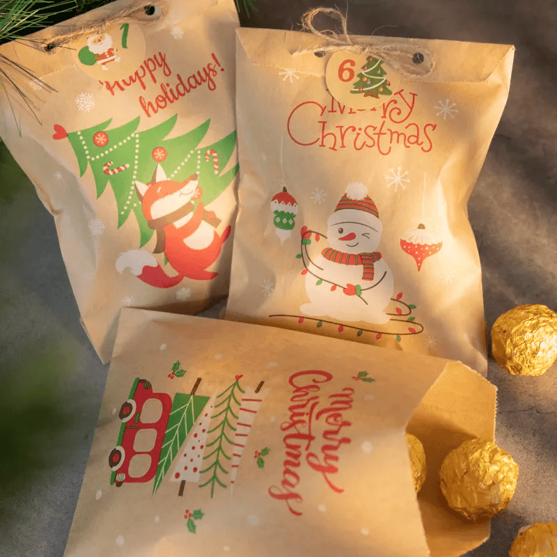Sofie Kerstcadeautassen – 12-delige Set met Feestelijke Kerstprints
