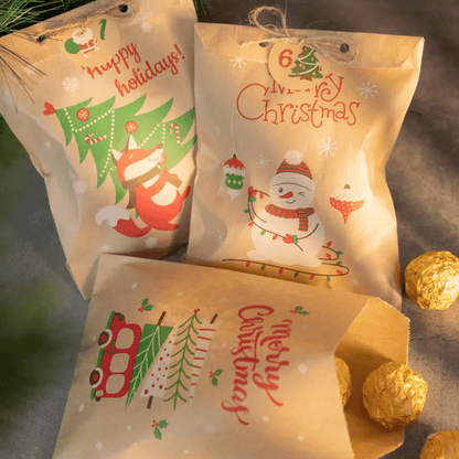 Sofie Kerstcadeautassen – 12-delige Set met Feestelijke Kerstprints