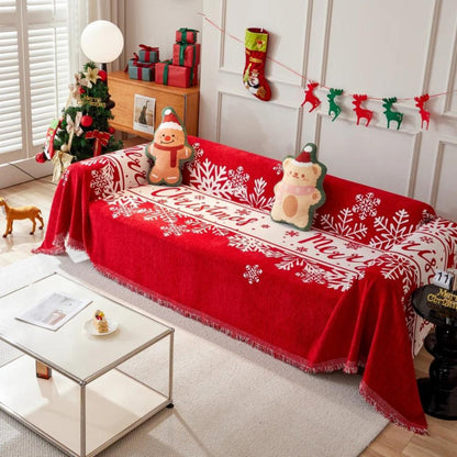 KerstSneeuw Bankhoes – Feestelijke Sofahoes voor Bank en Stoel