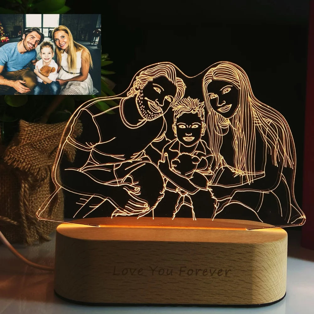 AuraLicht Herinneringslamp met Persoonlijke Foto en Warm LED Licht