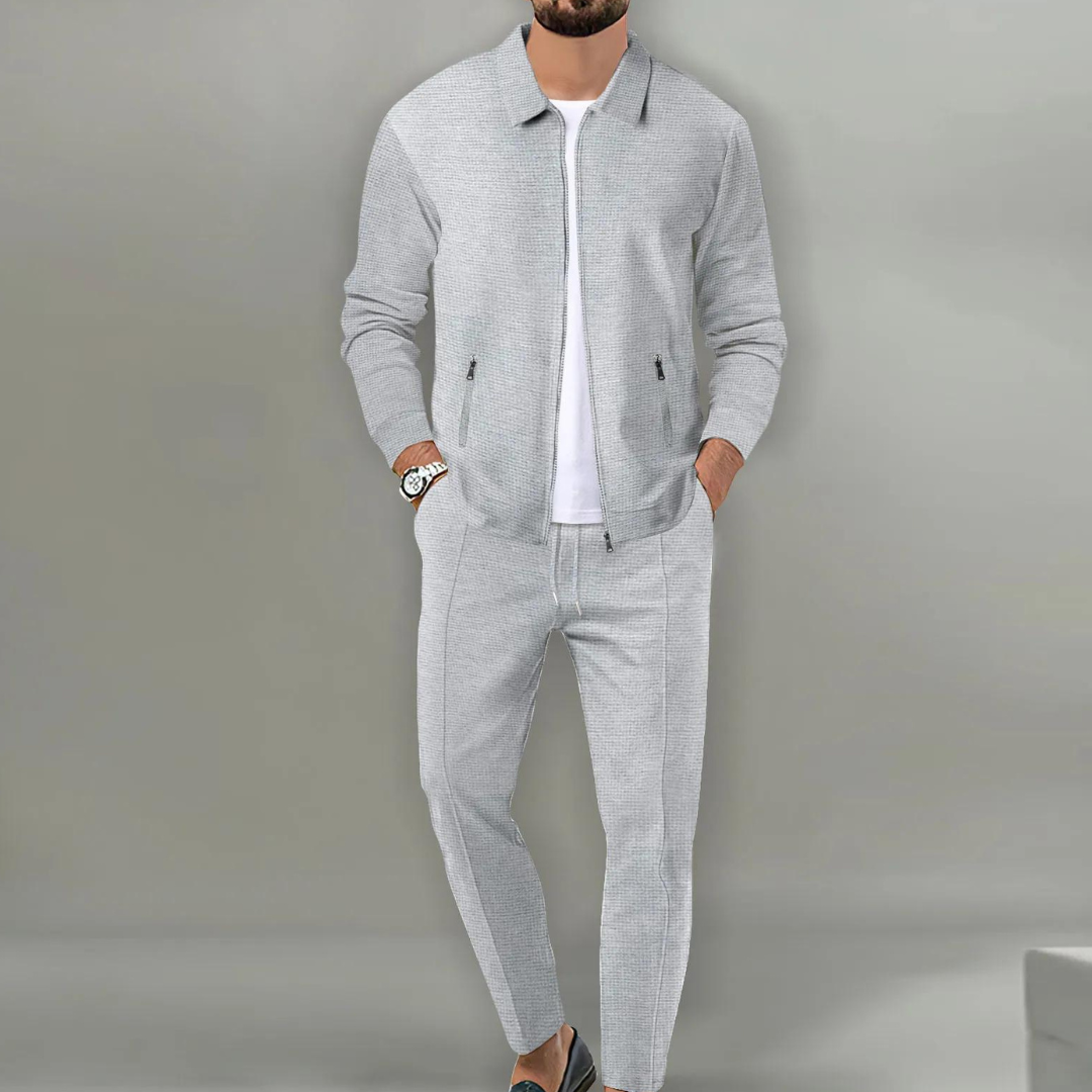 Stijlvolle Heren Cardiganset – Compleet Casual Tweedelig Kostuum