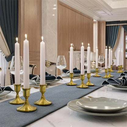 Vintage Kaarsenhouders – Elegante 2-delige Set voor Stompkaarsen