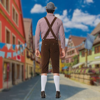 Heren 3-Delig Oktoberfest Kostuum met Bretels en Borduurdetails