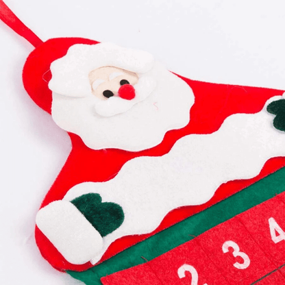 Aftelling Kerst Adventskalender van Stof - Kerstman 24 Dagen
