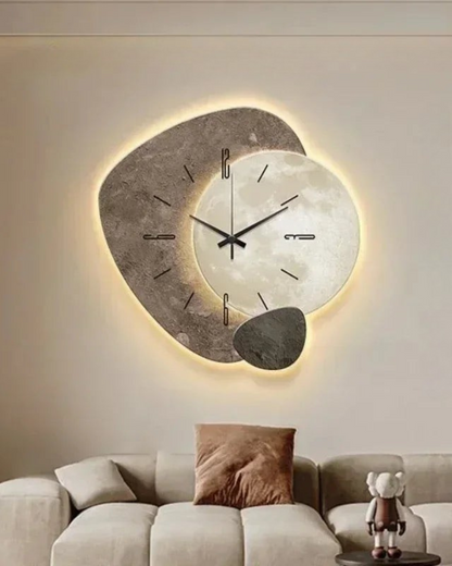 Maanlicht Wandklok – Japandi Design voor Modern Interieur