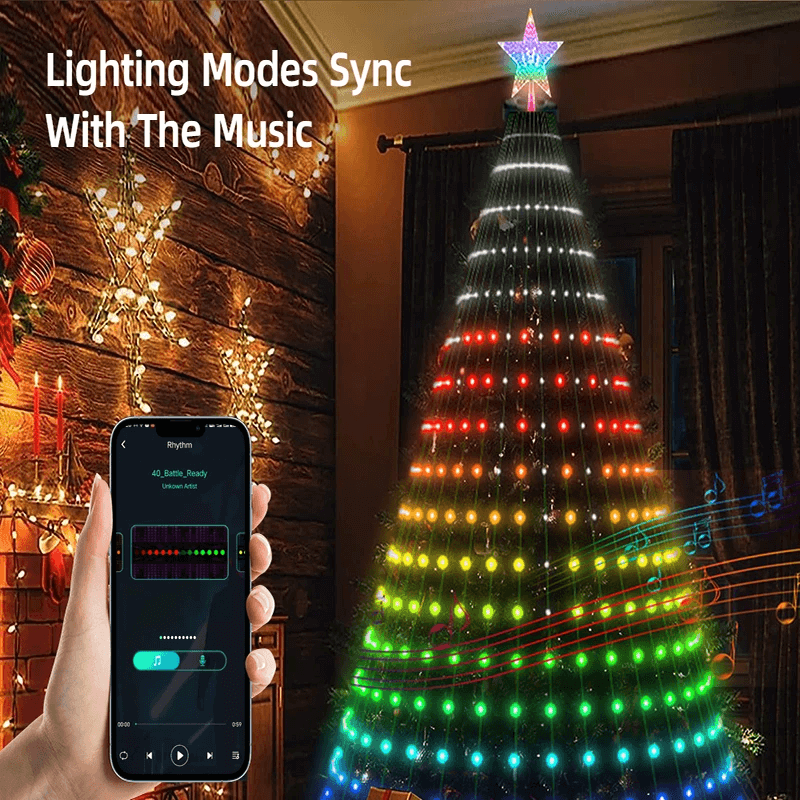 RGB Kerstboomverlichting met App, Muziekritme en 11 Lichteffecten