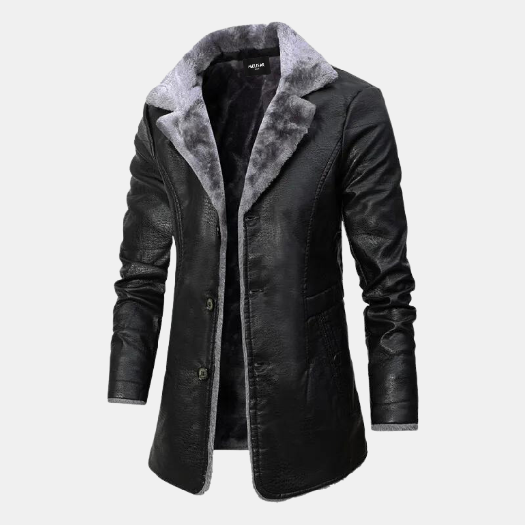 Heren Winter Leren Jas Elegant Leer