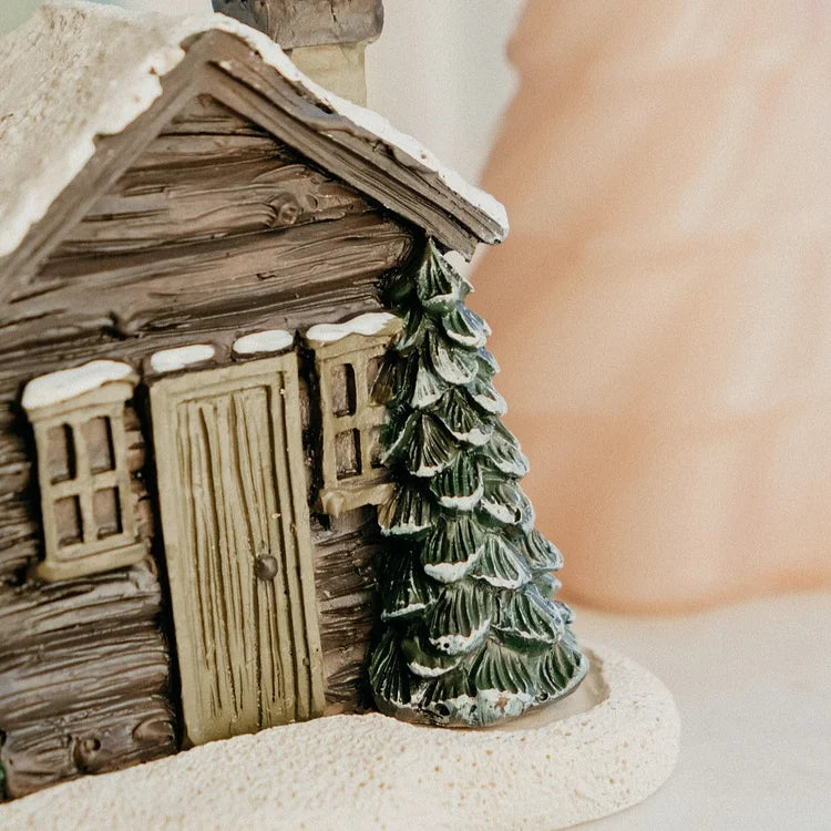 Winterhuisje Wierookhouder – Rustieke Decoratie voor Geurige Sfeer