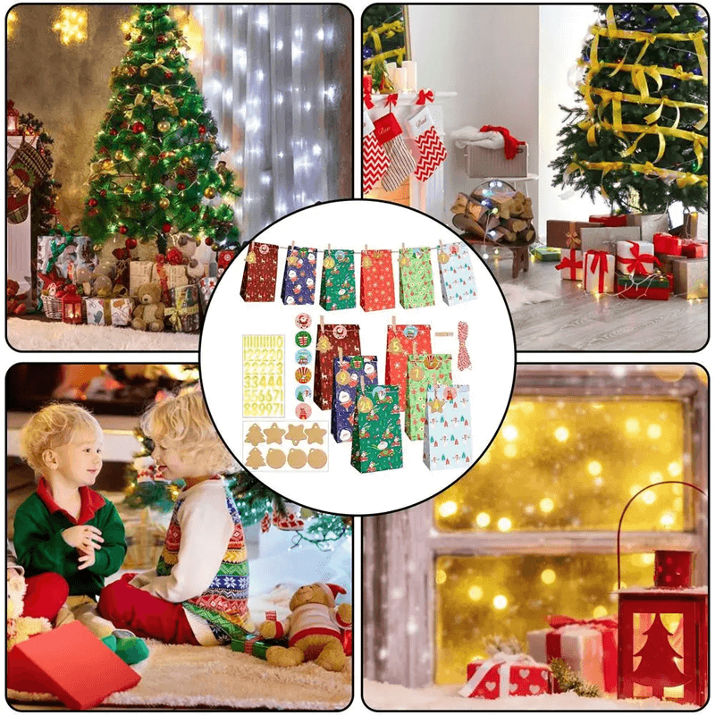 Nienke Kerstcadeautassen – 24-delige Set met Feestelijke Ontwerpen