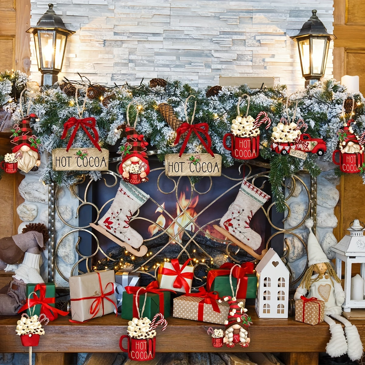 Feestelijke Blijdschap Ornament Set – Voor een Gezellige Sfeer