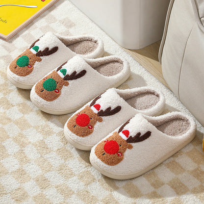 Kerstwarm Pluche Kerstpantoffels met Kunstwollen Voering en Antislip