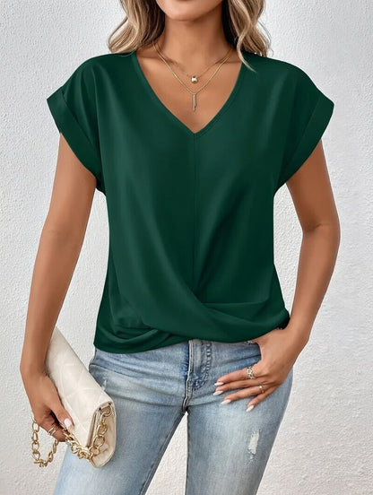 Liorena Dames Zomerblouse met V-Hals en Luchtige Pasvorm