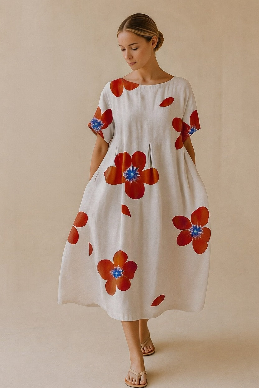 Florella™ Dames Bloemenjurk – Luchtige A-Lijn Zomerjurk met Bloemenprint