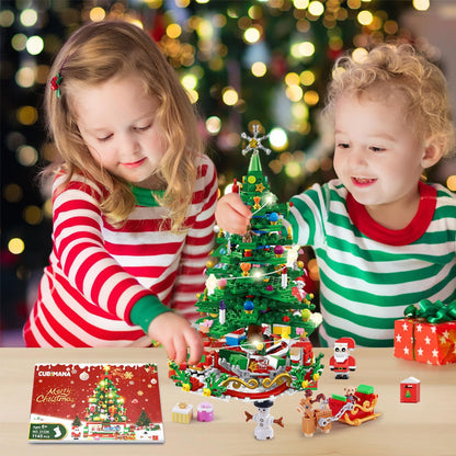 Kerstboom Adventskalender Bouwset – 1102 Onderdelen en 24 Dozen