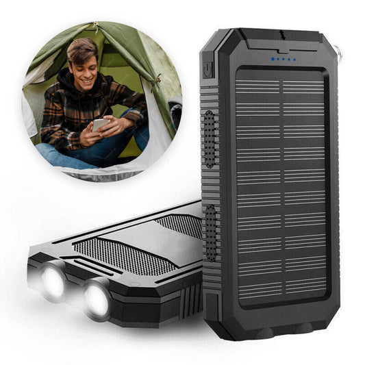 SolarPro Waterdichte Powerbank met Zaklamp en Dubbele USB