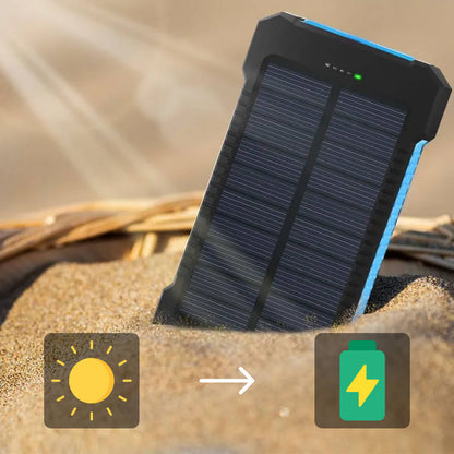 SolarPro Waterdichte Powerbank met Zaklamp en Dubbele USB