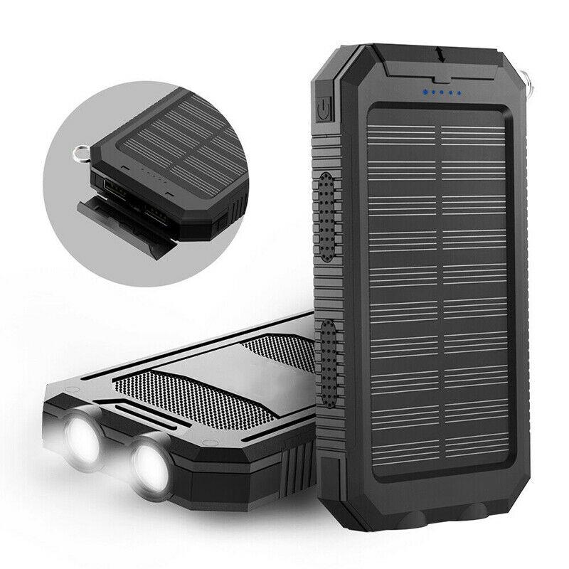 SolarPro Waterdichte Powerbank met Zaklamp en Dubbele USB