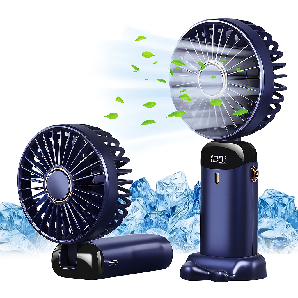 AirNova 5000mAh Opvouwbare Mini Ventilator met LED Display
