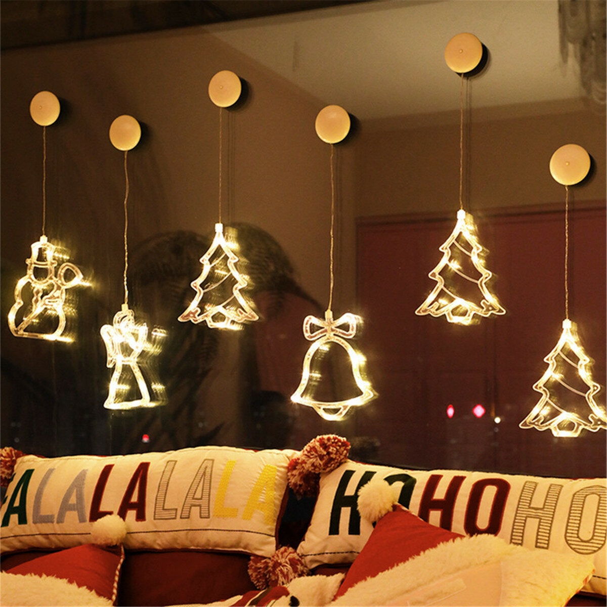 Kerstlichtje Raamster – Warm Witte LED Kerstlamp met Zuignap
