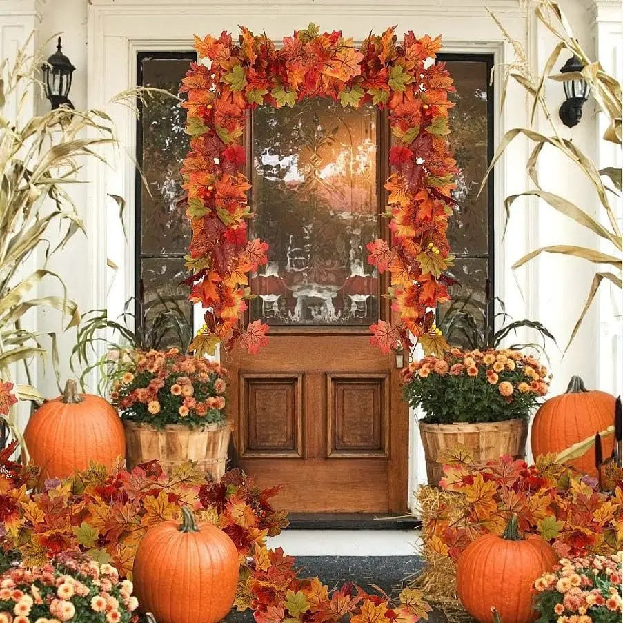 Halloween Herfstkrans met Pompoenen – Handgemaakte Deurdecoratie