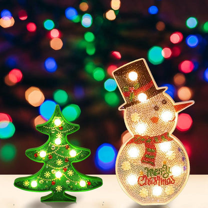 Diamantlicht Noëlle – DIY LED Kerstnachtlampje met Kerstboom en Sneeuwpop
